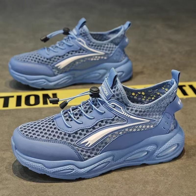 New breathable and perforated mesh men's shoes for summer, trendy and versatile men's sports shoes, casual dad shoes for teenagers full figure