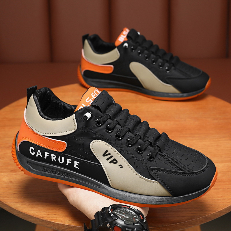 New breathable men's shoes for spring, men's trendy and versatile flat anti-slip sports shoes, casual running dad trendy shoes full figure