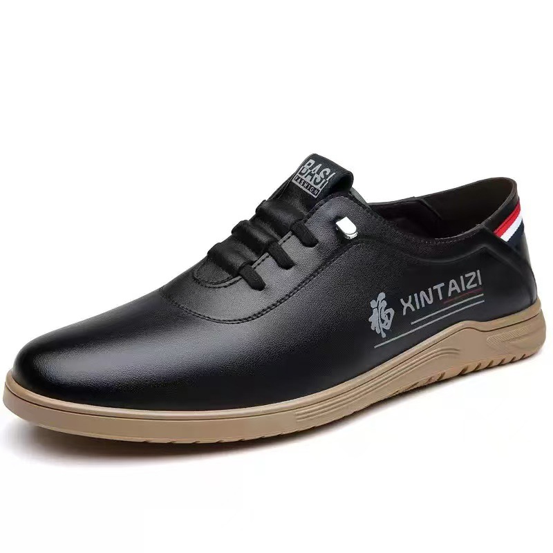 Spring casual men's shoes 2025 new style men's leather shoes soft-soled casual one-step casual shoes factory one-piece consignment Item Picture