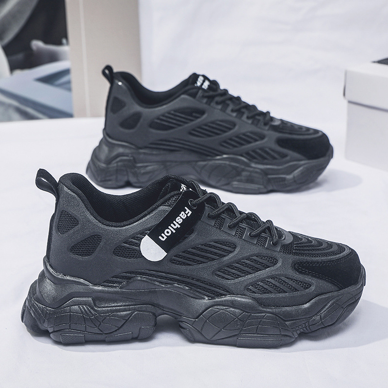 Spring 2024 men's shoes: Breathable mesh shoes, Korean style versatile thick-soled sports shoes, casual dad trendy shoes details Picture