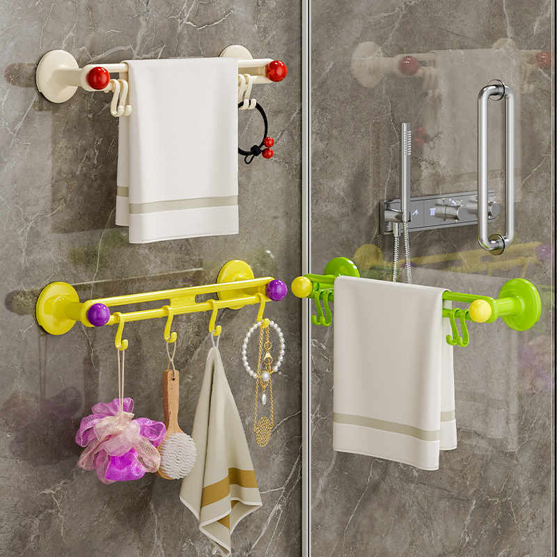 L87-星轨毛巾架 毛巾挂钩一排式卫生间门后挂杆免打孔强力承重粘产品图
