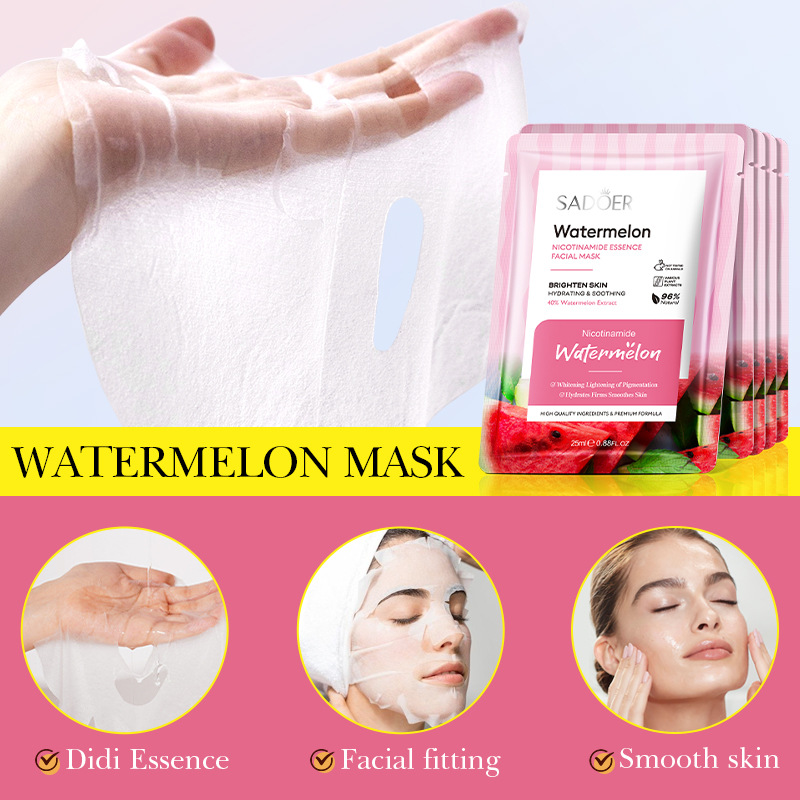 Cross-border export wholesale of SADOER Watermelon Nicotinamide Essence Mask for hydrating, Moisturizing and hydrating Application Scenario
