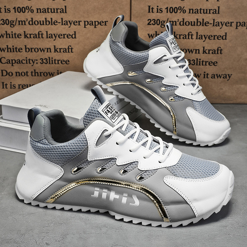 New breathable mesh shoes for men in summer, Korean style trendy and versatile soft-soled sports shoes, casual dad trendy shoes Specification drawing