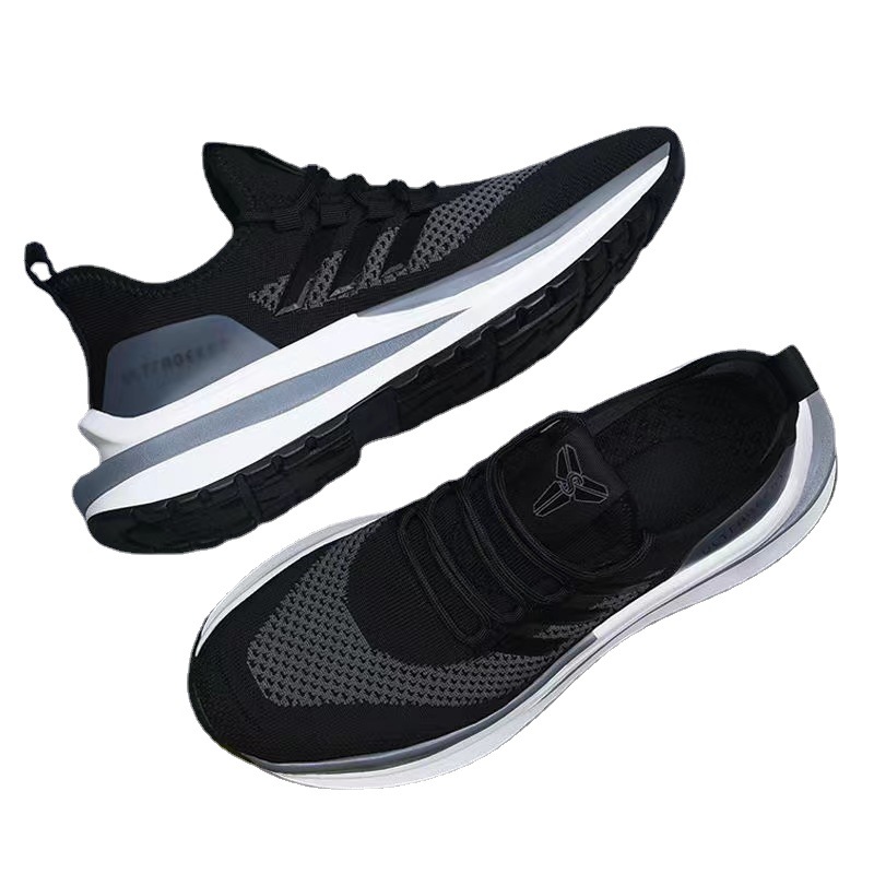 Wholesale of 2025 new trendy men's shoes, versatile casual running shoes, soft-soled, breathable and lightweight woven sports shoes Item Picture