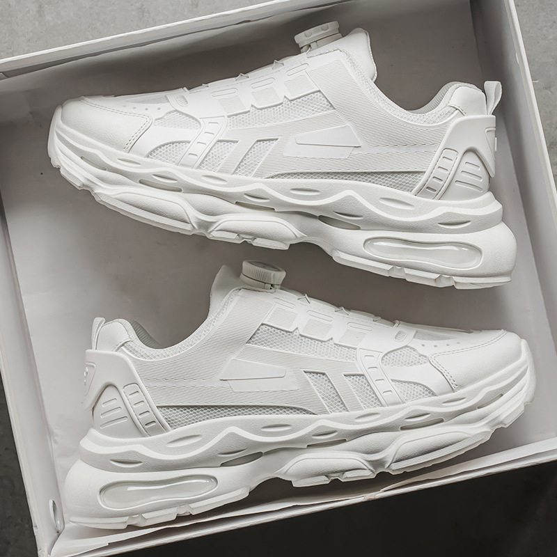 Spring men's shoes 2025 new breathable white sneakers, men's trendy and versatile thick-soled sports shoes, casual dad shoes Application Scenario