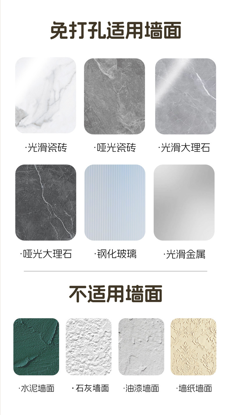 L87-星轨毛巾架 毛巾挂钩一排式卫生间门后挂杆免打孔强力承重粘详情图6