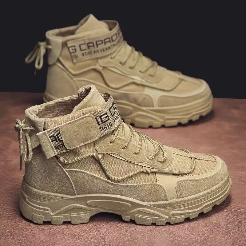 Men's shoes Spring and autumn new high-top Dr. Martens boots, men's thick-soled durable workwear ankle boots, Korean casual trendy shoes Specification drawing
