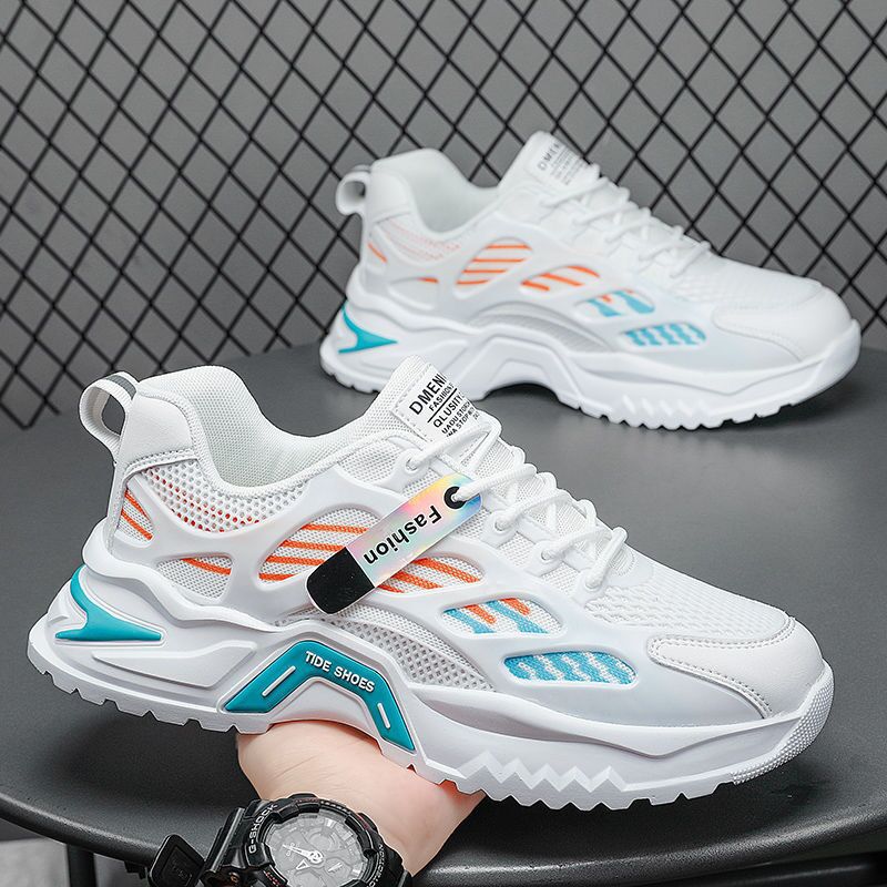 Spring new breathable mesh sports shoes for men, Korean style trendy and versatile thick-soled casual running dad shoes Specification drawing