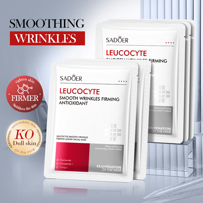 Cross-border export wholesale of SADOER White Blood Cell Wrinkle Smoothing and Firming Luxury Mask and Moisturizing and brightening Mask full figure