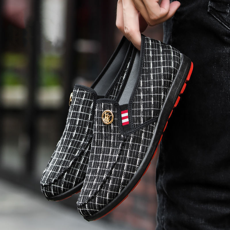 Doudou shoes for men, Korean style, trendy and individualistic, popular lazy shoes for men, one foot on British shoes, men's casual shoes, board shoes full figure