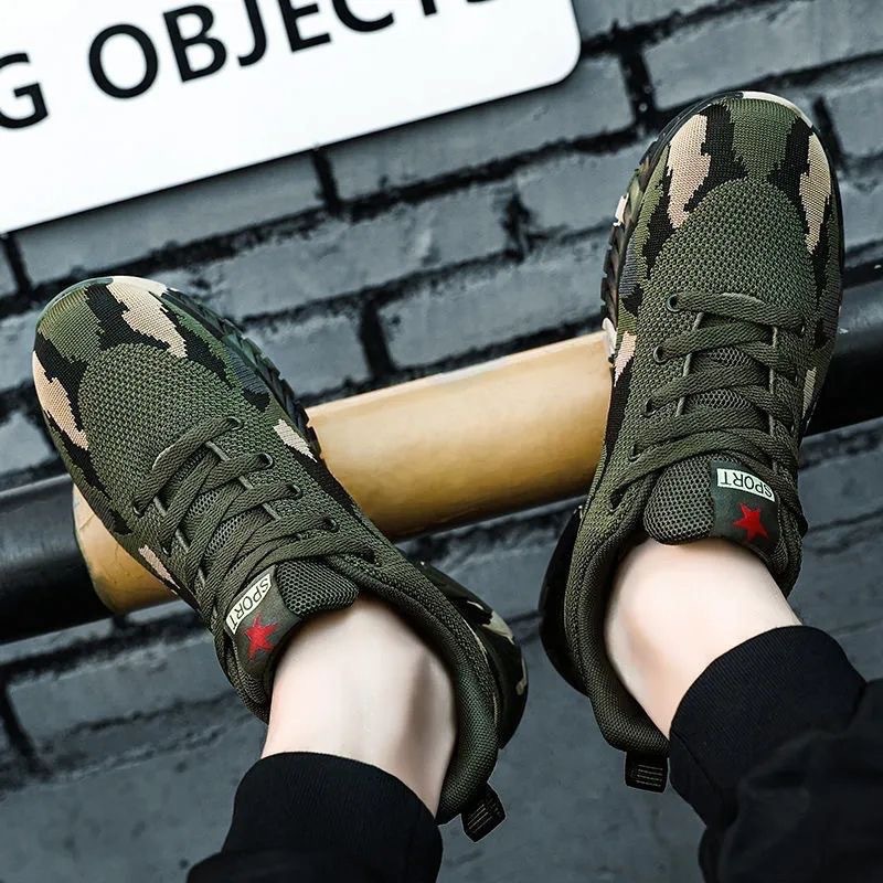 Spring/Summer 2025 new men's shoes, running shoes, hiking shoes, dad's shoes, cross-border wholesale for export, camouflage shoes, breathable mesh fabric Application Scenario