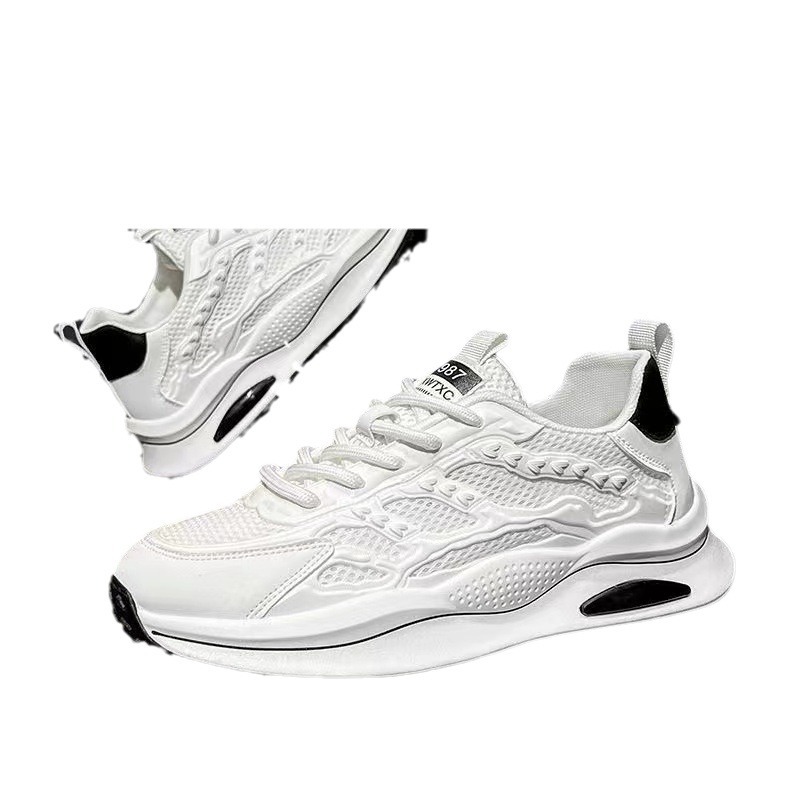 Trendy men's shoes 2025 summer Breathable white sneakers for running, youth and students, casual sports shoes for export wholesale Item Picture