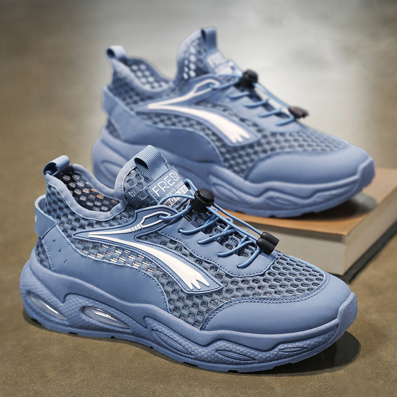 Summer men's shoes, breathable and perforated mesh shoes, men's sports shoes, trendy and versatile, casual running dad shoes for teenagers full figure