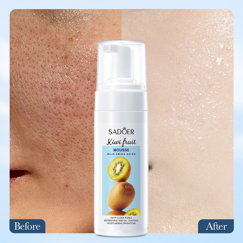 Cross-border export wholesale of SADOER kiwi amino acid Cleansing mousse and foaming facial Cleanser in full English Item Picture