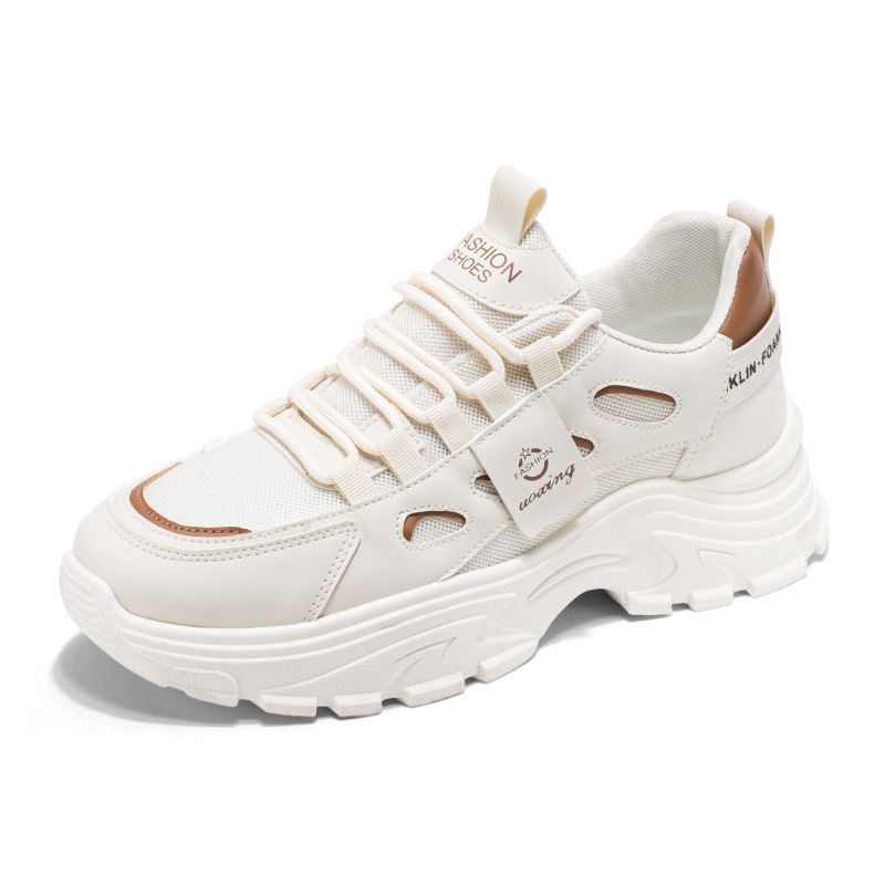 Dad shoes, men's autumn new breathable mesh shoes, men's trendy and versatile thick-soled white sneakers, men's sports and casual shoes Item Picture