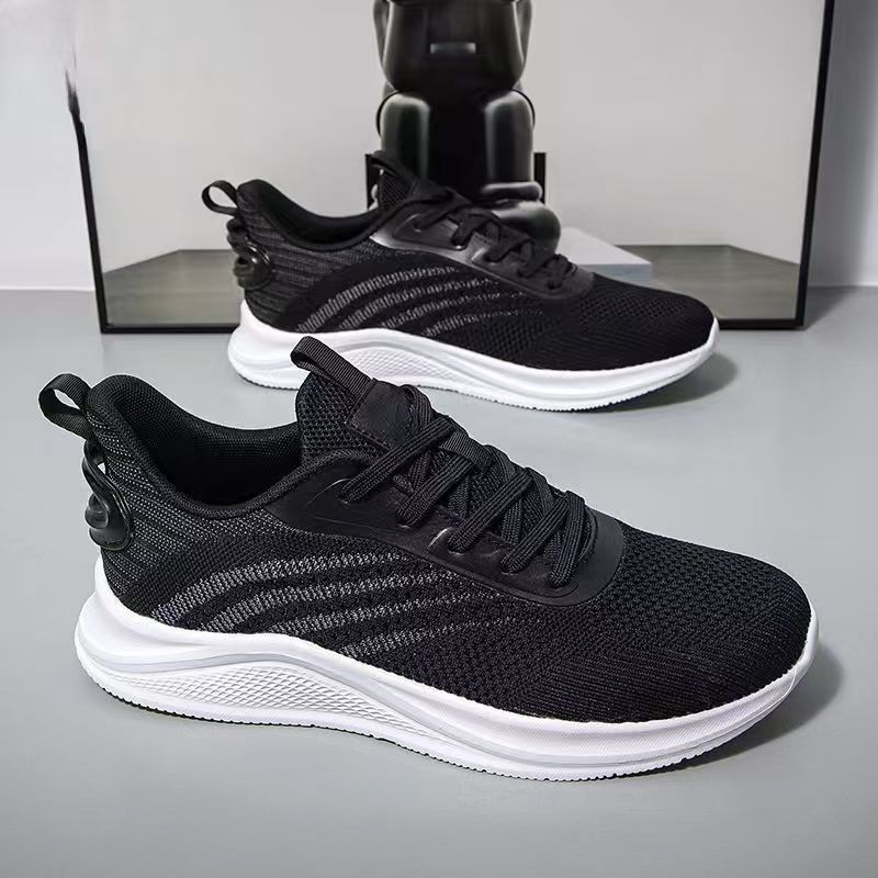 One-piece consignment of men's shoes, breathable mesh sports shoes, new men's casual running mesh shoes, cross-border flying woven shoes details Picture