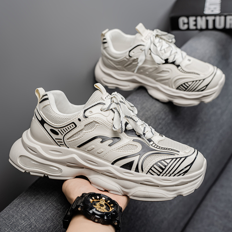 New men's shoes for Spring 2025: Breathable men's mesh sports shoes, trendy and versatile thick-soled casual dad shoes Application Scenario