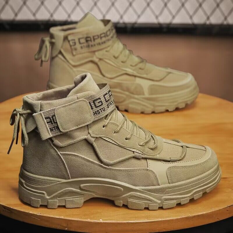 Men's shoes Spring and autumn new high-top Dr. Martens boots, men's thick-soled durable workwear ankle boots, Korean casual trendy shoes full figure