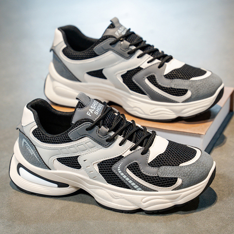 Summer men's shoes 2025 new breathable mesh sports shoes for men, trendy and versatile thick-soled anti-slip casual dad shoes details Picture