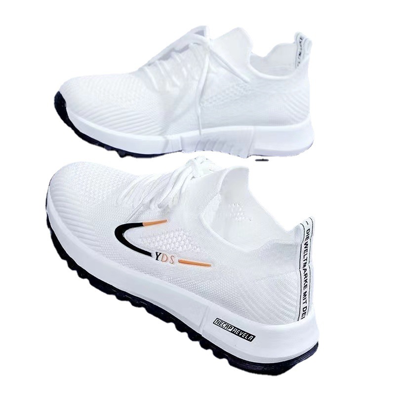 Women's shoes 2023 new style white sneakers, student flying mesh shoes, women's breathable sports shoes, trendy casual shoes, women's shoes consignment Item Picture