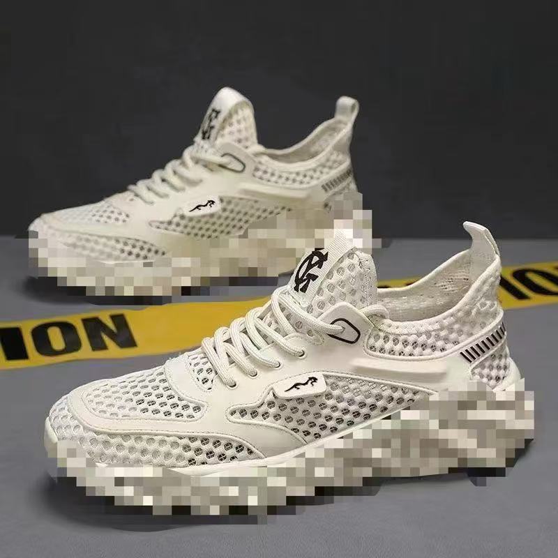Cross-border consignment of men's shoes 2025 new style perforated breathable net shoes, men's running sports shoes, summer trendy shoes Application Scenario