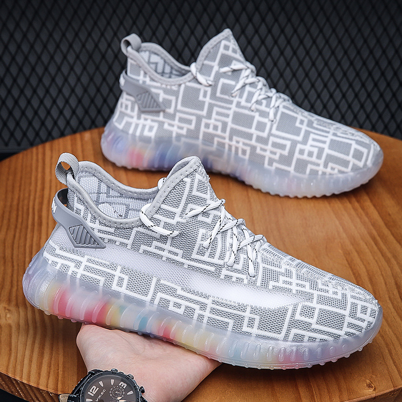 2023 New Breathable Fei-woven men's shoes, summer breathable coconut shoes, men's sports shoes, Korean style casual shoes, men's 350 details Picture