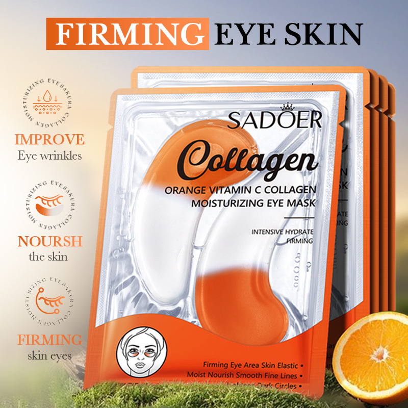 All-english SADOER Orange Vitamin C Collagen Moisturizing Eye Mask, hydrating and Nourishing Eye Mask for cross-border export details Picture