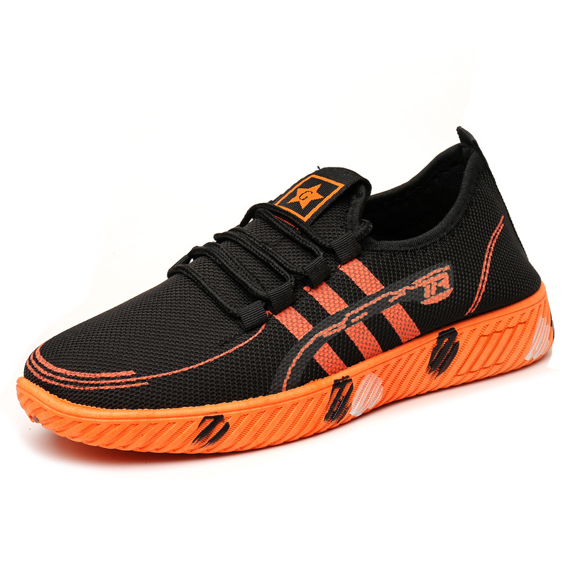 Spring fashion men's shoes: flying woven breathable mesh student shoes, men's versatile casual shoes, one-piece consignment Item Picture