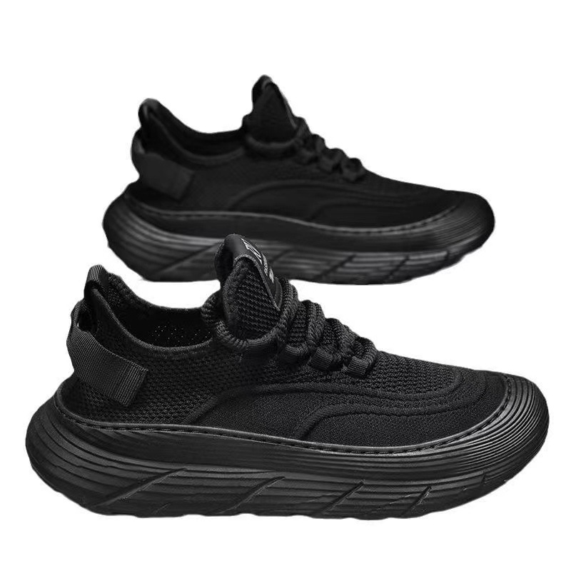 Men's 2025 summer new style men's shoes thick-soled flying fabric breathable mesh casual sports dad shoes factory wholesale one piece Item Picture