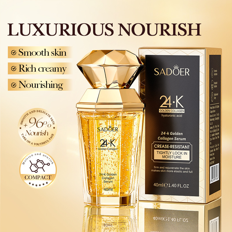 All-english SADOER24·K Gold Collagen Essence for Hydrating and improving fine Lines, cross-border export full figure