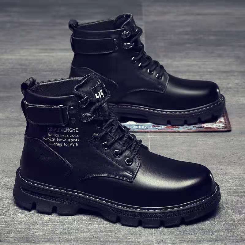 Martin Boots Men's 2024 Autumn Men's shoes New high-cut workwear men's thick-soled men's casual ankle boots leather boots full figure