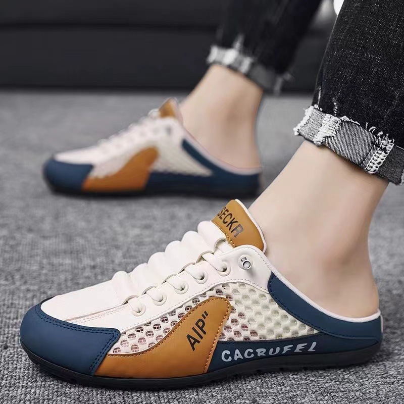 Men's 2024 summer lazy shoes, new men's slippers, breathable toe cap, mesh surface men's casual shoes for export wholesale Application Scenario