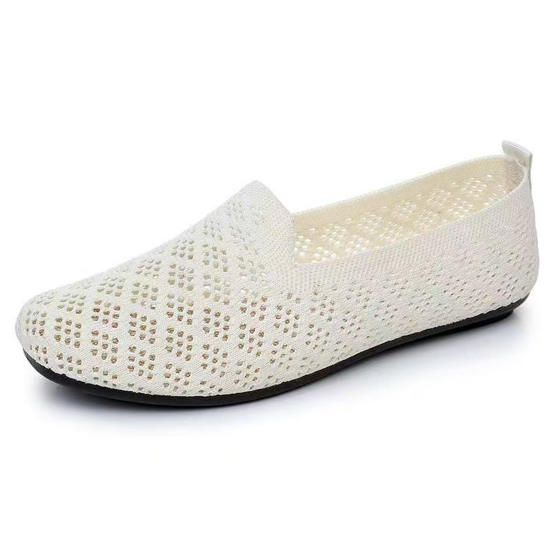 New cross-border one-step 2025 women's summer soft-soled shoes, thin mesh perforated breathable mom shoes, women's sandals Item Picture