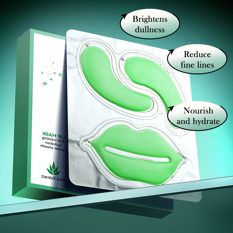Full English SADOER Aloe Vera Eye Mask - Lip Mask Set for moisturizing eyes and caring for lips Cross-border wholesale Specification drawing