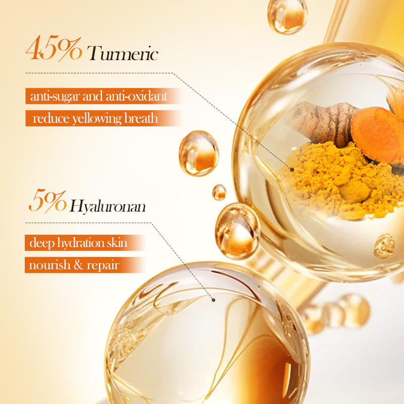 All-english BIOAOUA Turmeric Antioxidant Moisturizing Mask, Nourishing and Hydrating Skin Mask, cross-border export wholesale Specification drawing