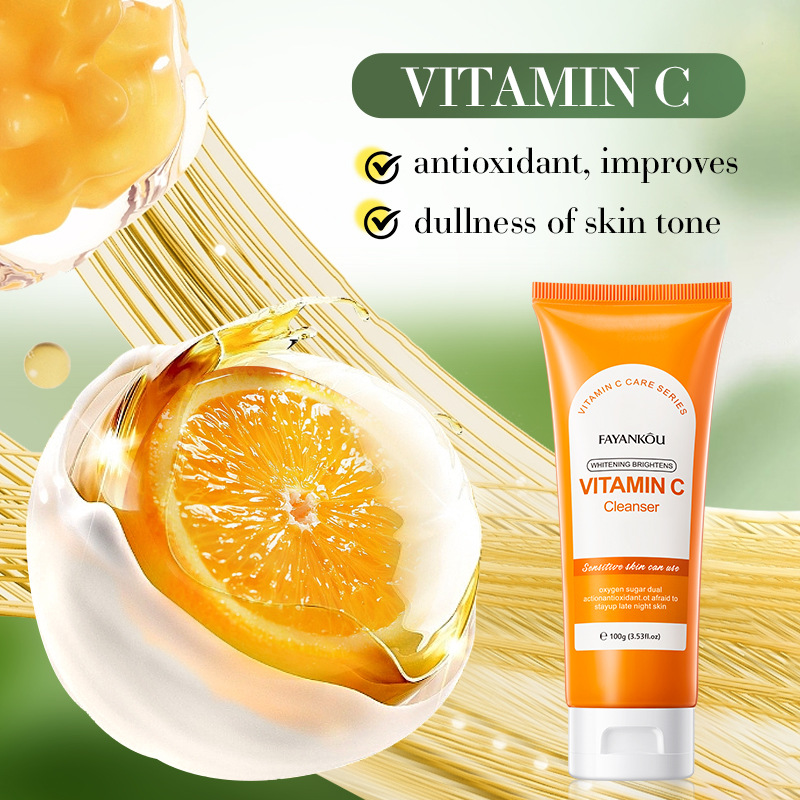 All-english FAYANKOU Vitamin C Whitening and Brightening Facial Cleanser Cross-border export wholesale Specification drawing