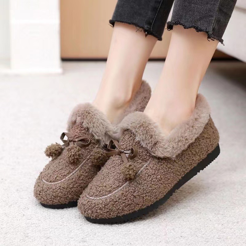 Doudou Shoes Autumn and Winter new women's cotton shoes, Korean-style fleece women's shoes, woolen shoes, warm home women's shoes, one-piece consignment Specification drawing