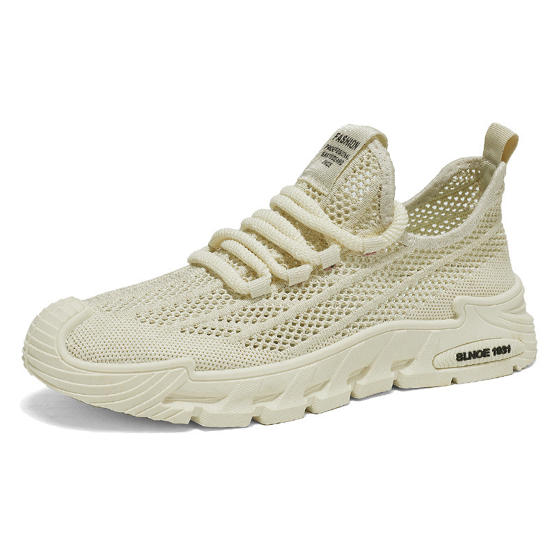 Coconut Shoes Men's summer new breathable perforated mesh shoes Men's sports shoes anti-slip casual flying weave dad shoes Item Picture