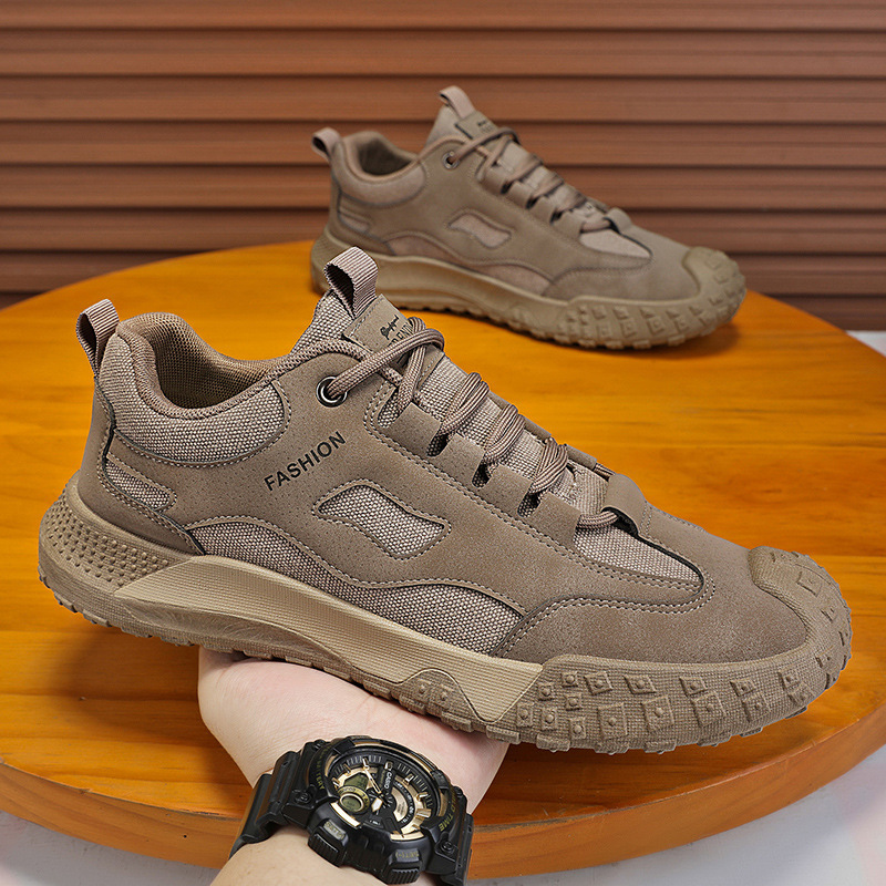 New men's hiking shoes for spring and summer, breathable, anti-slip and wear-resistant sports shoes for construction work, casual board shoes and work safety shoes details Picture