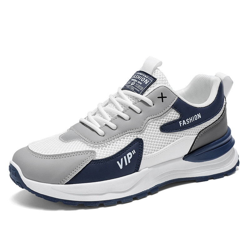 New summer men's shoes: Breathable mesh shoes for men, trendy and versatile thick-soled sports shoes, casual running dad shoes for men Item Picture