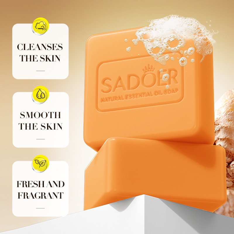 SADOER ginger essential oil soap, handmade soap, bath soap, body cleansing soap, cross-border export wholesale details Picture