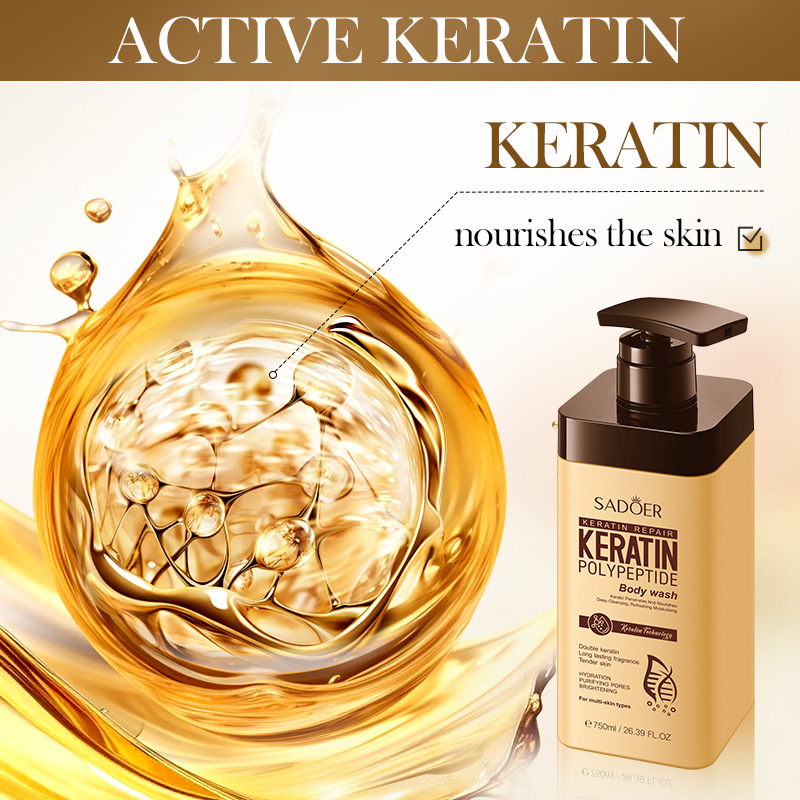 Cross-border wholesale of SADOER keratin peptide Moisturizing and rejuvenating body Wash and cleansing body wash in full English Application Scenario