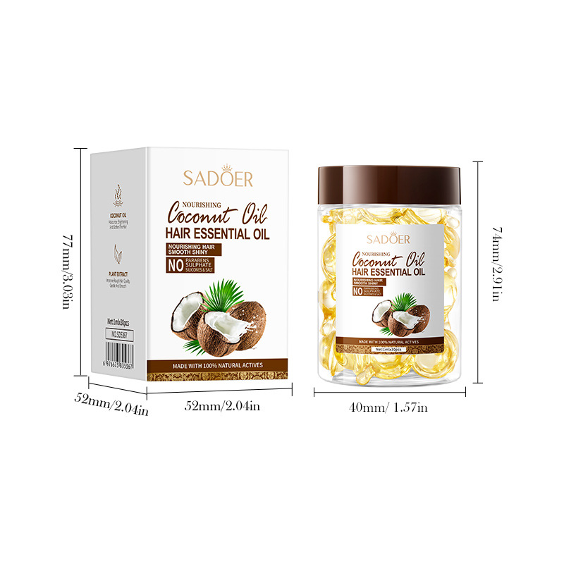 SADOER Coconut Oil Nourishing and Smoothing Hair Essential Oil Capsules Softening Hair Conditioner Cross-border export wholesale Item Picture