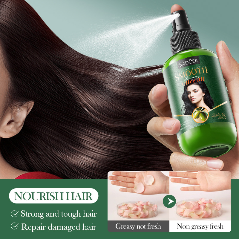 Full English SADOER Olive Softening and Nourishing Hair Spray Cross-border export wholesale Application Scenario