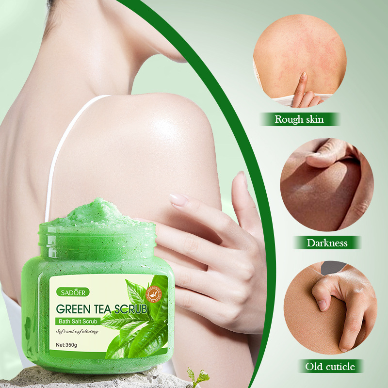 All-english SADOER Green Tea Exfoliating and Cleansing Scrub for body cleansing, cross-border export wholesale details Picture