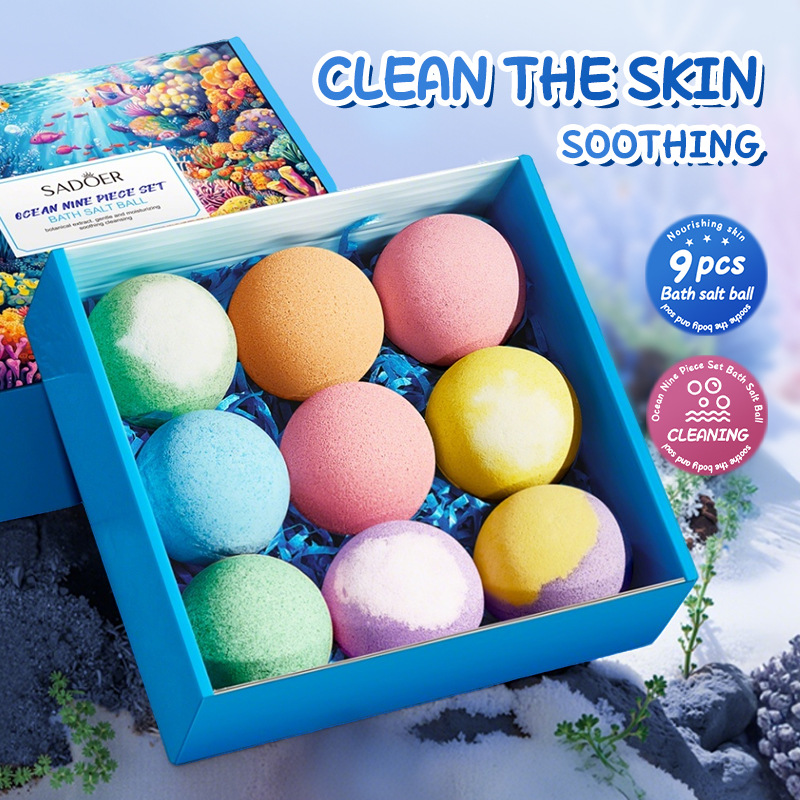 SADOER Ocean 9-piece Set of scented Bath salt Balls for body Cleansing, cross-border export wholesale details Picture