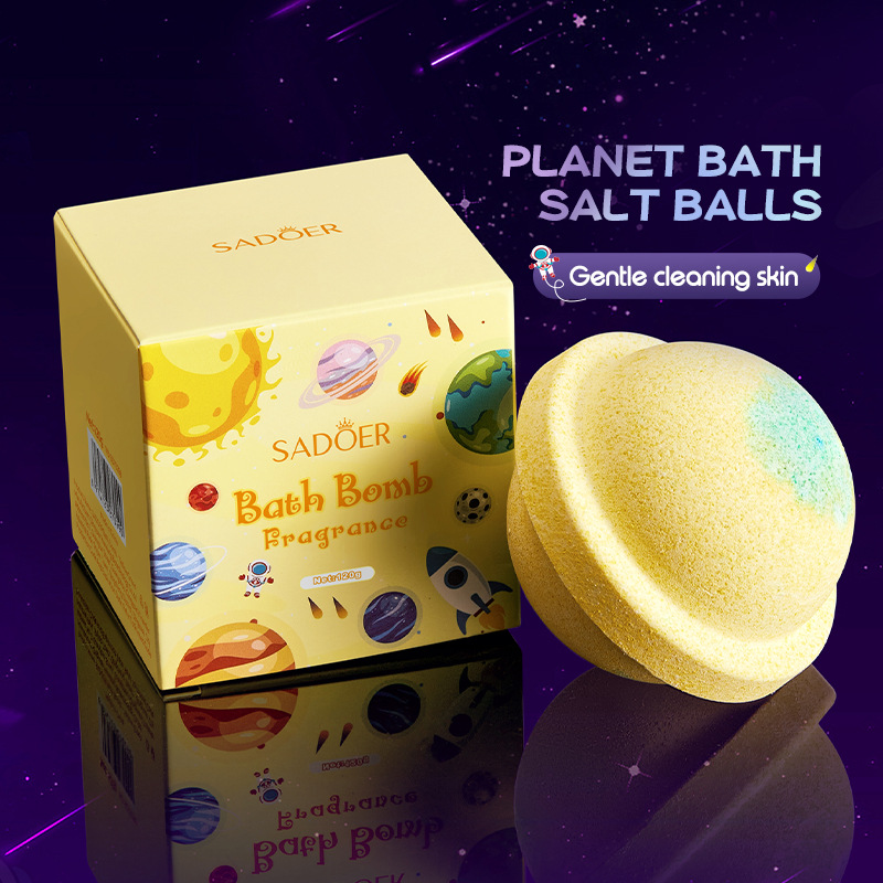 All-english SADOER Planet Bath Salt Balls Yellow and Green Deep Cleansing Body Universal Bath Salt Balls Cross-border export wholesale details Picture
