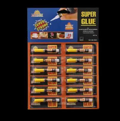 新款黑卡两排烟管小12支装强力瞬间胶水