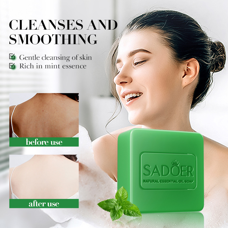 Full English SADOER mint essential oil soap, handmade soap, bath soap, body cleansing soap, cross-border export wholesale Item Picture