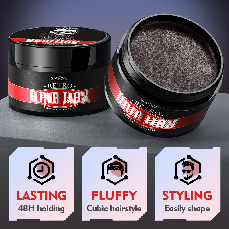 All-english SADOER retro hair wax, powerful styling, natural and fluffy hair mud, cross-border export wholesale details Picture